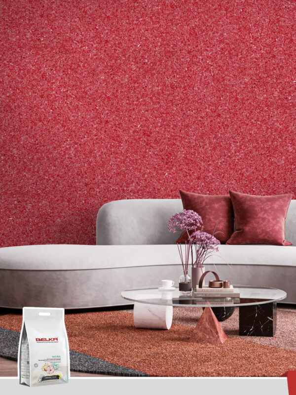 Belka B23 Coral Red Wallpaper adding vibrant energy and warmth to any room with a lively coral hue.