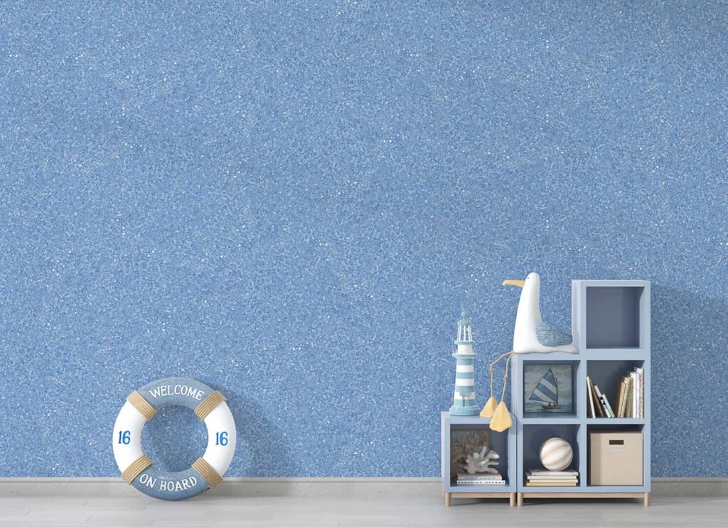 Nursery - Belka Baby Blue Cotton Wallpaper - B55 (1)