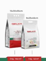 High resolution images of Belka 1kg and 3kg packs. Plus pack sizes and coverage area in sqm.