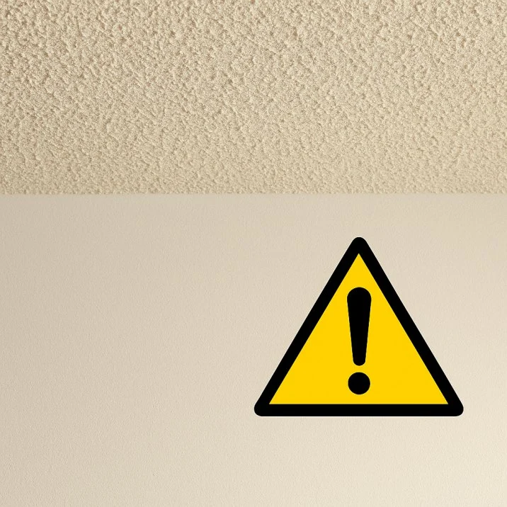 Safety reminder to test old popcorn ceilings for asbestos before removal