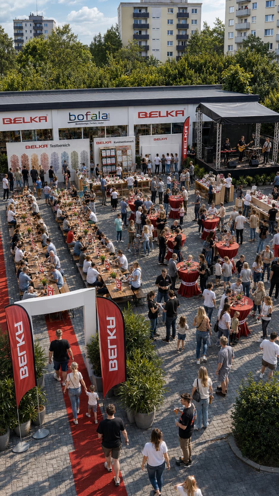 Rückblick auf das BELKA Wandkunst Festival Berlin 2026 mit Farbflächen, Wandgestaltung und Besuchern