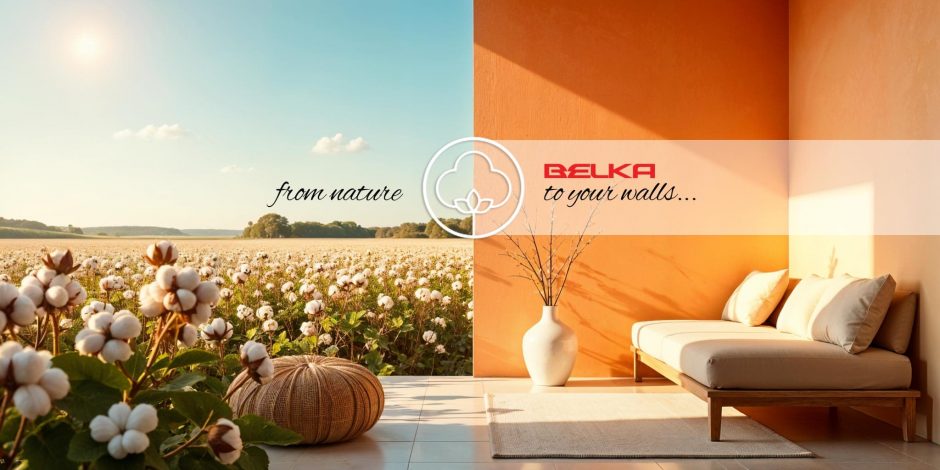 From nature to your walls, cotton fields, interior room. Belka Wallpaper is Natural Decoration Solution